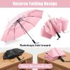 imageG4Free 42465462 Inch Large Golf Umbrella Compact Reverse Travel Umbrella 10 Ribs Windproof for Rain Double Canopy Automatic Open ClosePink