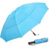 imageG4Free 42465462 Inch Large Golf Umbrella Compact Reverse Travel Umbrella 10 Ribs Windproof for Rain Double Canopy Automatic Open CloseSky Blue