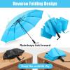 imageG4Free 42465462 Inch Large Golf Umbrella Compact Reverse Travel Umbrella 10 Ribs Windproof for Rain Double Canopy Automatic Open CloseSky Blue