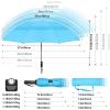 imageG4Free 42465462 Inch Large Golf Umbrella Compact Reverse Travel Umbrella 10 Ribs Windproof for Rain Double Canopy Automatic Open CloseSky Blue
