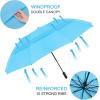 imageG4Free 42465462 Inch Large Golf Umbrella Compact Reverse Travel Umbrella 10 Ribs Windproof for Rain Double Canopy Automatic Open CloseSky Blue