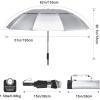 imageG4Free 42465462 Inch Large Golf Umbrella Compact Reverse Travel Umbrella 10 Ribs Windproof for Rain Double Canopy Automatic Open CloseSliverBlack