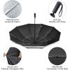 imageG4Free 42465462 Inch Large Golf Umbrella Compact Reverse Travel Umbrella 10 Ribs Windproof for Rain Double Canopy Automatic Open CloseSliverBlack