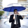 imageG4Free 42465462 Inch Large Golf Umbrella Compact Reverse Travel Umbrella 10 Ribs Windproof for Rain Double Canopy Automatic Open CloseSliverBlue