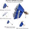 imageG4Free 42465462 Inch Large Golf Umbrella Compact Reverse Travel Umbrella 10 Ribs Windproof for Rain Double Canopy Automatic Open CloseSliverBlue