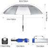 imageG4Free 42465462 Inch Large Golf Umbrella Compact Reverse Travel Umbrella 10 Ribs Windproof for Rain Double Canopy Automatic Open CloseSliverBlue