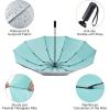 imageG4Free 42465462 Inch Large Golf Umbrella Compact Reverse Travel Umbrella 10 Ribs Windproof for Rain Double Canopy Automatic Open CloseSliverLake Blue