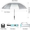 imageG4Free 42465462 Inch Large Golf Umbrella Compact Reverse Travel Umbrella 10 Ribs Windproof for Rain Double Canopy Automatic Open CloseSliverLake Blue