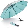 imageG4Free 42465462 Inch Large Golf Umbrella Compact Reverse Travel Umbrella 10 Ribs Windproof for Rain Double Canopy Automatic Open CloseSliverLake Blue