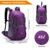 imageG4Free 45L Hiking Travel Backpack Waterproof with Rain Cover Outdoor Camping Daypack for Men Women BlackPurple