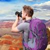 imageG4Free 45L Hiking Travel Backpack Waterproof with Rain Cover Outdoor Camping Daypack for Men Women BlackPurple