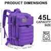 imageG4Free 45L Military Tactical Backpack 3 Day Assault Survival Molle Pack Bug Out Bag Travel Fishing Backpack RucksackPurple