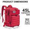 imageG4Free 45L Military Tactical Backpack 3 Day Assault Survival Molle Pack Bug Out Bag Travel Fishing Backpack RucksackRed