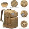 imageG4Free 45L Military Tactical Backpack 3 Day Assault Survival Molle Pack Bug Out Bag Travel Fishing Backpack RucksackTan