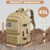 imageG4Free 45L Military Tactical Backpack for Men Large Army Molle Daypack 3 Day Assault Pack Bug Out Bag Hiking RucksackGreenKhaki