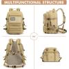 imageG4Free 45L Military Tactical Backpack for Men Large Army Molle Daypack 3 Day Assault Pack Bug Out Bag Hiking RucksackGreenKhaki