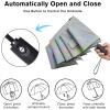 imageG4Free 46 Inch Reflective Travel Umbrella for Rain Large Windproof Auto Open Close Folding Compact Umbrellas Strong Fiberglass Frame for Men WomenColorful Line