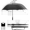 imageG4Free 47546268 Inch Automatic Open Golf Umbrella Oversize Extra Large Double Canopy Vented Windproof Waterproof Stick UmbrellasBlack