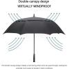 imageG4Free 47546268 Inch Automatic Open Golf Umbrella Oversize Extra Large Double Canopy Vented Windproof Waterproof Stick UmbrellasBlack