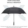 imageG4Free 47546268 Inch Automatic Open Golf Umbrella Oversize Extra Large Double Canopy Vented Windproof Waterproof Stick UmbrellasBlack