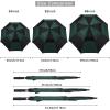 imageG4Free 47546268 Inch Automatic Open Golf Umbrella Oversize Extra Large Double Canopy Vented Windproof Waterproof Stick UmbrellasBlackDark Green