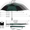imageG4Free 47546268 Inch Automatic Open Golf Umbrella Oversize Extra Large Double Canopy Vented Windproof Waterproof Stick UmbrellasBlackDark Green