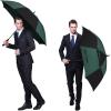 imageG4Free 47546268 Inch Automatic Open Golf Umbrella Oversize Extra Large Double Canopy Vented Windproof Waterproof Stick UmbrellasBlackDark Green