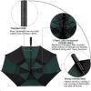 imageG4Free 47546268 Inch Automatic Open Golf Umbrella Oversize Extra Large Double Canopy Vented Windproof Waterproof Stick UmbrellasBlackDark Green