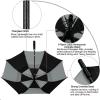 imageG4Free 47546268 Inch Automatic Open Golf Umbrella Oversize Extra Large Double Canopy Vented Windproof Waterproof Stick UmbrellasBlackGray