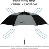 imageG4Free 47546268 Inch Automatic Open Golf Umbrella Oversize Extra Large Double Canopy Vented Windproof Waterproof Stick UmbrellasBlackGray