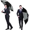 imageG4Free 47546268 Inch Automatic Open Golf Umbrella Oversize Extra Large Double Canopy Vented Windproof Waterproof Stick UmbrellasBlackGray