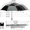 imageG4Free 47546268 Inch Automatic Open Golf Umbrella Oversize Extra Large Double Canopy Vented Windproof Waterproof Stick UmbrellasBlackGray