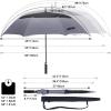 imageG4Free 47546268 Inch Automatic Open Golf Umbrella Oversize Extra Large Double Canopy Vented Windproof Waterproof Stick UmbrellasBlackGrey