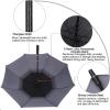 imageG4Free 47546268 Inch Automatic Open Golf Umbrella Oversize Extra Large Double Canopy Vented Windproof Waterproof Stick UmbrellasBlackGrey