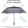 imageG4Free 47546268 Inch Automatic Open Golf Umbrella Oversize Extra Large Double Canopy Vented Windproof Waterproof Stick UmbrellasBlackGrey