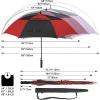 imageG4Free 47546268 Inch Automatic Open Golf Umbrella Oversize Extra Large Double Canopy Vented Windproof Waterproof Stick UmbrellasBlackRed