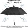 imageG4Free 47546268 Inch Automatic Open Golf Umbrella Oversize Extra Large Double Canopy Vented Windproof Waterproof Stick UmbrellasBlackReflective Stripe