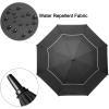 imageG4Free 47546268 Inch Automatic Open Golf Umbrella Oversize Extra Large Double Canopy Vented Windproof Waterproof Stick UmbrellasBlackReflective Stripe
