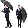 imageG4Free 47546268 Inch Automatic Open Golf Umbrella Oversize Extra Large Double Canopy Vented Windproof Waterproof Stick UmbrellasBlackReflective Stripe