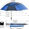 imageG4Free 47546268 Inch Automatic Open Golf Umbrella Oversize Extra Large Double Canopy Vented Windproof Waterproof Stick UmbrellasDark BlueSapphire