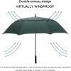 imageG4Free 47546268 Inch Automatic Open Golf Umbrella Oversize Extra Large Double Canopy Vented Windproof Waterproof Stick UmbrellasDark Green