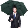 imageG4Free 47546268 Inch Automatic Open Golf Umbrella Oversize Extra Large Double Canopy Vented Windproof Waterproof Stick UmbrellasDark Green