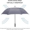 imageG4Free 47546268 Inch Automatic Open Golf Umbrella Oversize Extra Large Double Canopy Vented Windproof Waterproof Stick UmbrellasGrey