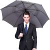 imageG4Free 47546268 Inch Automatic Open Golf Umbrella Oversize Extra Large Double Canopy Vented Windproof Waterproof Stick UmbrellasGrey