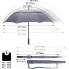 imageG4Free 47546268 Inch Automatic Open Golf Umbrella Oversize Extra Large Double Canopy Vented Windproof Waterproof Stick UmbrellasGrey