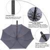imageG4Free 47546268 Inch Automatic Open Golf Umbrella Oversize Extra Large Double Canopy Vented Windproof Waterproof Stick UmbrellasGrey