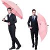 imageG4Free 47546268 Inch Automatic Open Golf Umbrella Oversize Extra Large Double Canopy Vented Windproof Waterproof Stick UmbrellasLight Pink