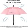 imageG4Free 47546268 Inch Automatic Open Golf Umbrella Oversize Extra Large Double Canopy Vented Windproof Waterproof Stick UmbrellasLight Pink