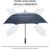 imageG4Free 47546268 Inch Automatic Open Golf Umbrella Oversize Extra Large Double Canopy Vented Windproof Waterproof Stick UmbrellasNavy Blue