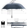 imageG4Free 47546268 Inch Automatic Open Golf Umbrella Oversize Extra Large Double Canopy Vented Windproof Waterproof Stick UmbrellasNavy Blue